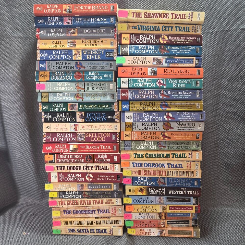 Massive Lot 46 Ralph Compton Western PBBs Signet Frontier Trail Drive Series Set